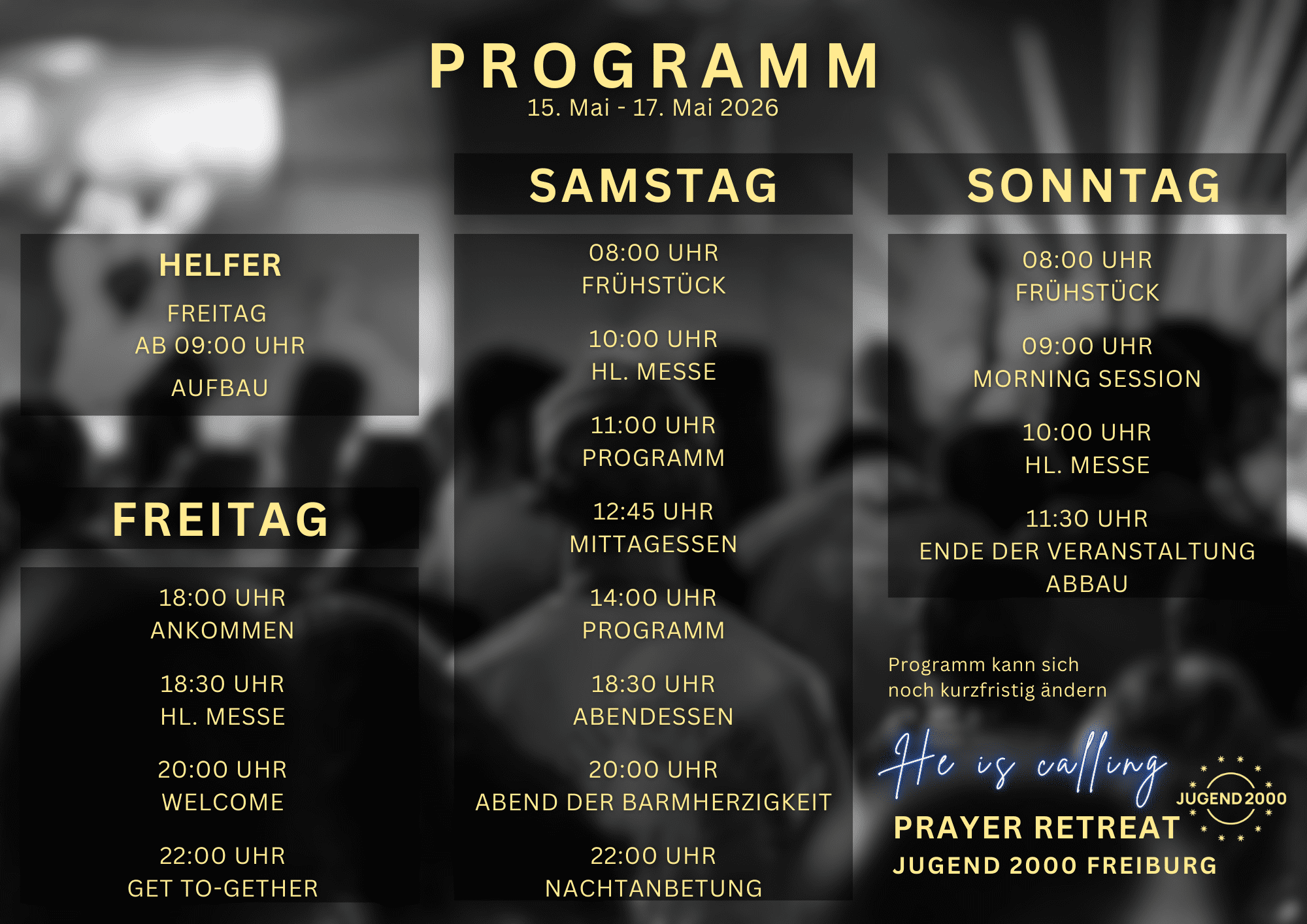 PRAYER RETREAT Programm